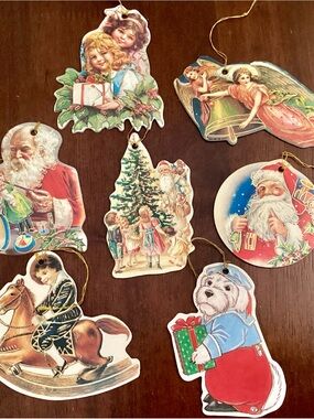 Vintage Holiday Ornaments - board cutouts